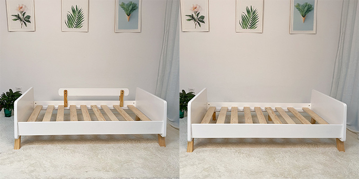Eco-friendly Kids Toddler Bed with Guardrail
