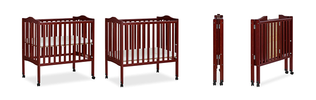 2 in 1 Multifunctional Folding Portable Baby Wood Crib