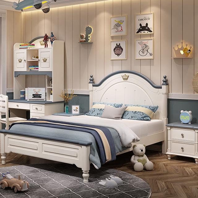 China Factory  Luxury Kids Wooden Double Bed