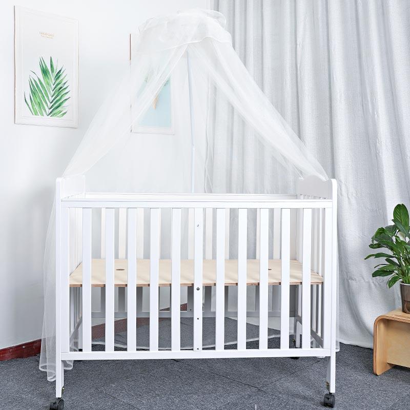 Foldable Baby Wood Crib With Wheels
