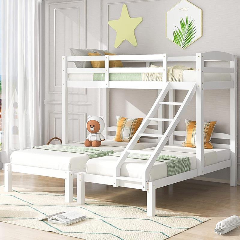 Full Over Twin Wood Triple Bunk Bed supplier