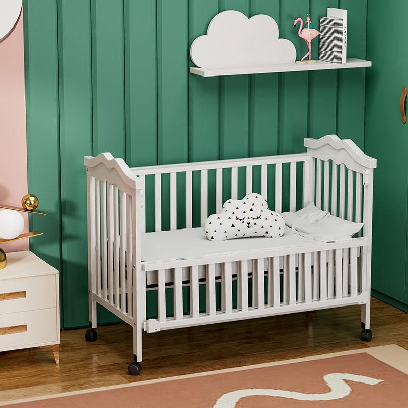 Wooden Baby Crib With Wheels